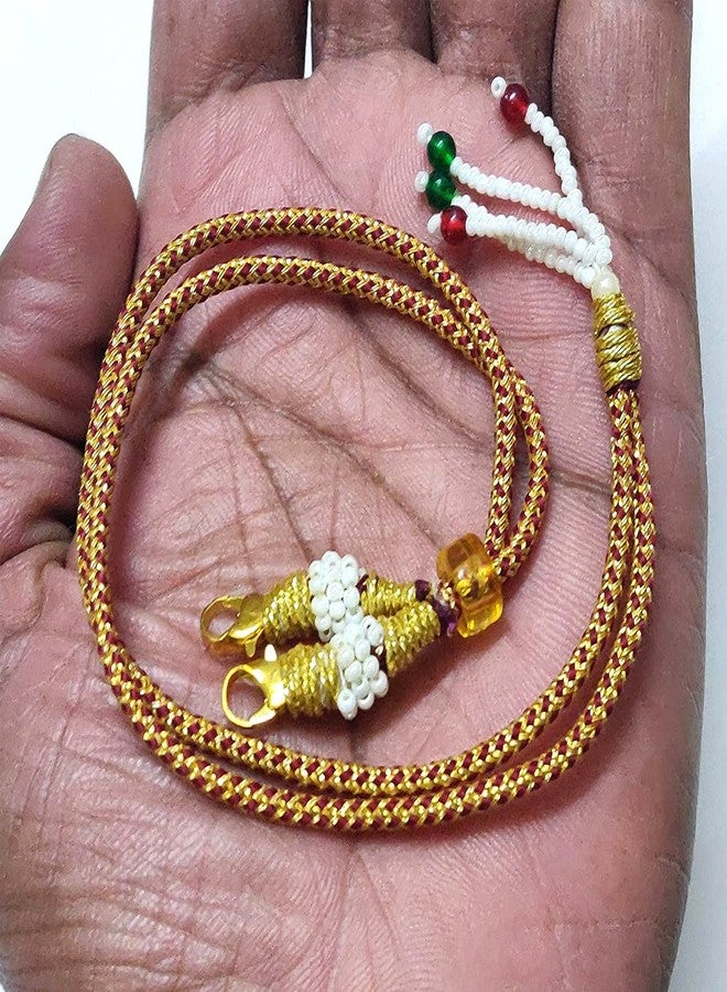 ExcellentcraftsZari Thread Necklace Back Rope Dori for Silk Thread Jewellery Terracotta and Quilling Jewellery (Gold, 3 Piece), zari Thread, Zari Thread - Image 4